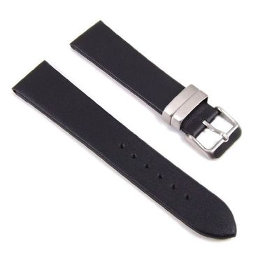 Eulit Iron Loop Uhrenarmband Leder schwarz 18mm rembordiert
