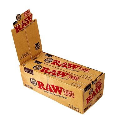 RAW Classic Cone Lean, 20 schlanke, vorgerollte Cones pro Packung