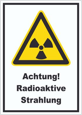 Achtung Radioaktive Strahlung Aufkleber