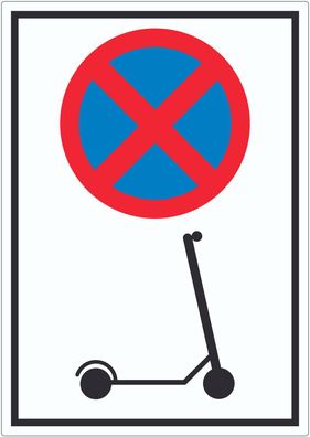 E- Scooter Parken verboten Aufkleber Elektro -Tretroller Roller