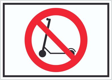 E- Scooter Abstellen verboten Symbol Aufkleber Elektro -Tretroller Roller