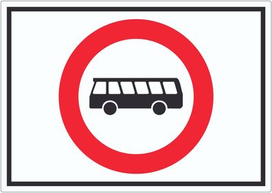 Durchfahrt verboten Bus Symbol Aufkleber