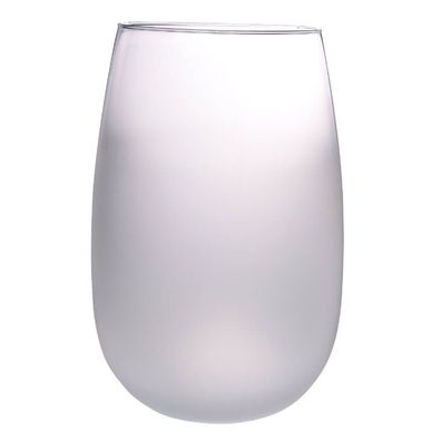 Vase Glas Blumenvase Glasvase -Belly- rund weiss satiniert Ø 27 cm H 40 cm