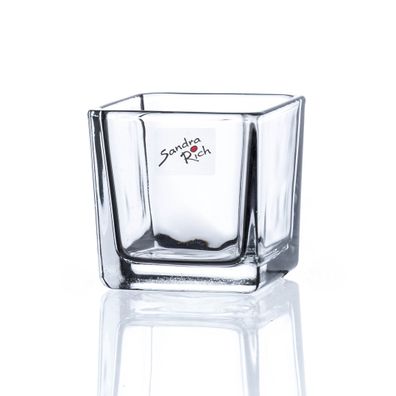 Vase Glas Kastenvase Glasvase -CUBE- quadratisch klar H 5,5 cm