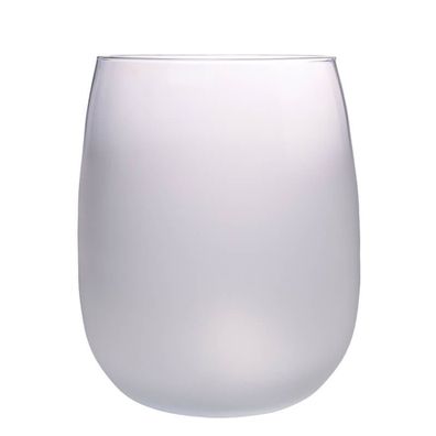 Vase Glas Blumenvase Glasvase -Belly- rund weiss satiniert Ø 25 cm H 33 cm