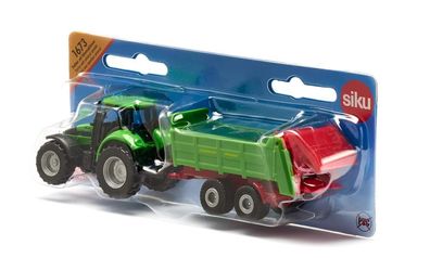 SIKU 1673 Traktor mit Universalstreuer Modellauto Sammelauto Landwirtschaft