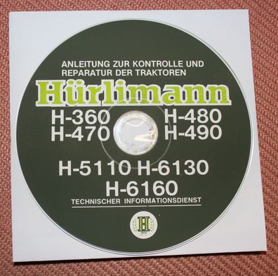 Werkstatthandbuch Hürlimann Traktoren H-360 H-470 H-480 H-490 H-5110 H-6130 H-6160