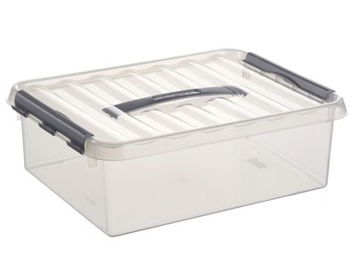 Sunware Aufbewahrungsbox Q-Line 10 Liter transparent/ grau Kunststoff mit Deckel