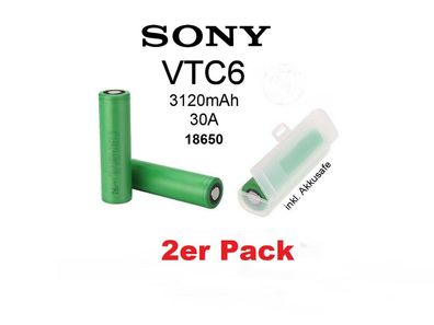 2x Sony Konion Murata VTC6 Akku 18650 Batterie 3000mAh 30A für SMOK E-Zigarette