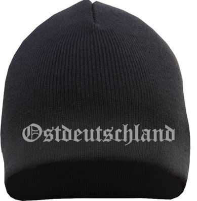 Ostdeutschland Beanie - Stickfarbe Grau - Bestickt Mütze Strickmütze ...
