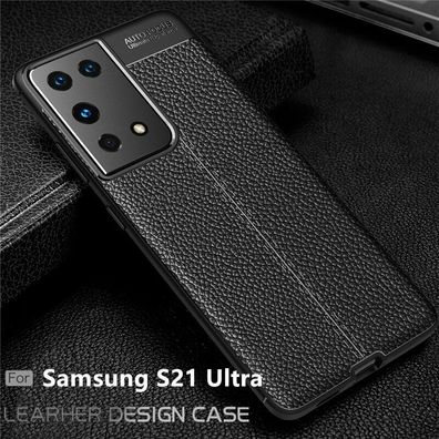 Für Samsung Galaxy S21 echt Leder TPU Hohe Qualität Design Cover Handyhülle