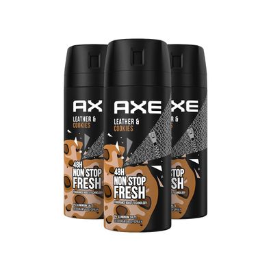 Axe Leather & Cookies Deo Bodyspray ohne Aluminium 3er-Pack (3x150ml)