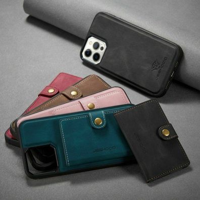 2 in 1 Leder inkl. Magnetische Tasche MagSafe Wallet für iPhone 13 12 11 PRO XS