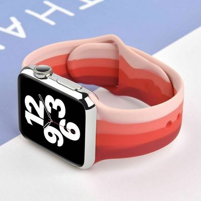 Silikon band für Apple Watch 44mm 40mm 38MM 42MM Sport Gummi Armband Zubehör