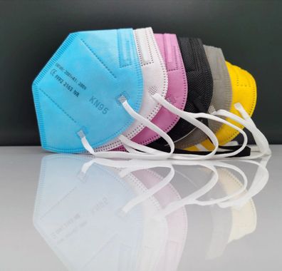 FFP2 Atemschutzmaske Farbig Schutz Maske 5 Lagig N95 Gesichtsmaske SALE 0,45€ St