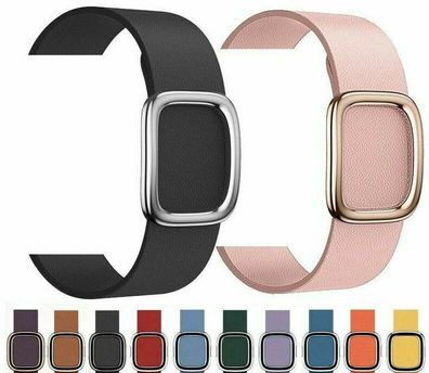 Modernes Luxus Leder Armband für die NEUE Apple Watch Series 7 6/5/4/ SE 2021