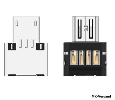 Micro USB Typ B mini Adapter Stecker auf USB Buchse Typ A 2.0 Host Stick