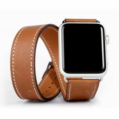 Doppel Tour Strap Leder Armband Sportsband Für Apple Watch Series 38 mm - 45 mm