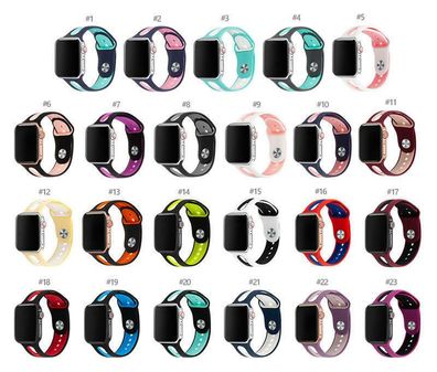 Design Neu Sport aktiv Mode Armband Kette Schmuck Silikon für Apple Watch 1 - 7