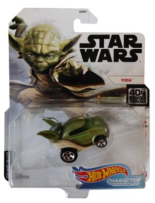 Mattel Hot Wheels GMJ05 Character Cars Yoda, Star Wars Spielzeugauto Mini Flitze
