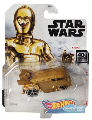 Mattel Hot Wheels GMJ02 Character Cars C-3PO, Star Wars Spielzeugauto Bus goldfa