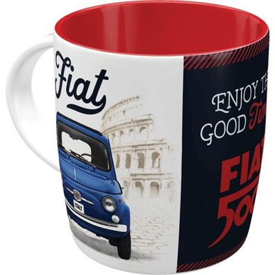 Nostalgic-Art - Retro Kaffeebecher Kaffeepott Teetasse Keramik - Fiat 500