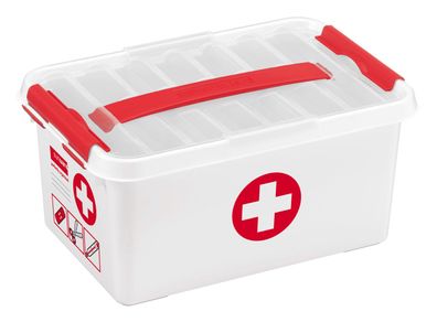 Sunware Q-Line Erste-Hilfe Aufbewahrungsbox weiß/ rot 6 Liter mit Deckel