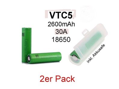 2x Sony Konion Murata VTC5 18650 Akku Batterie 2600mAh 30A für SMOK E-Zigarette
