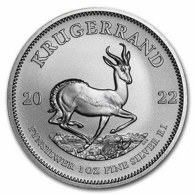 Südafrika 1 oz Krügerrand 2022 1 Rand 999 Silber Silbermünze Bullion Anlagemünze