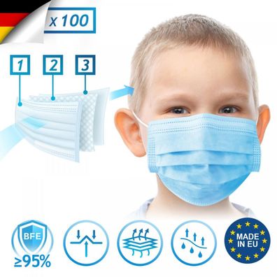 Virshields® Mund Nasen Schutz für Kinder Medizinische Gesichtsmasken Mundschutz