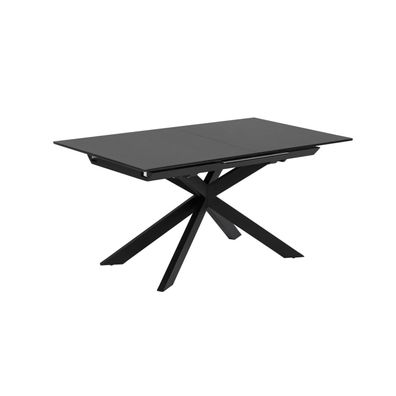 Tisch Atminda ausziehbar 160 (210) x 90 cm Glas und Stahlbeine