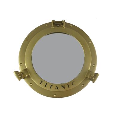 Schlüsselanhänger  Bullauge mit Spiegel Messing 4,5 cm  Maritime Dekoration 