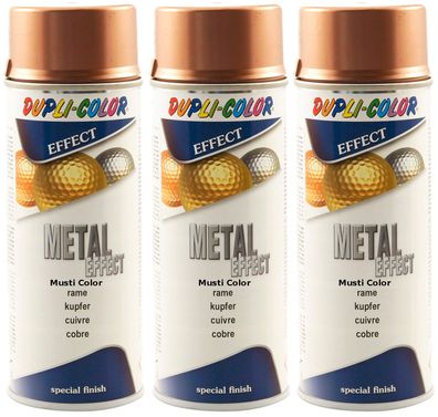 3x400ml Effektspray Lackspray Metall Effektlack Sprühfarbe Spraydose Farbe Kupfer