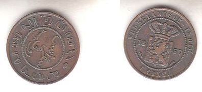 1 Cent Kupfermünze Niederländisch Indien 1857 (109571)