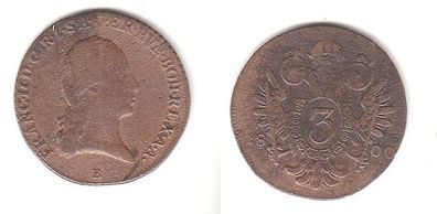 3 Kreuzer Kupfermünze Österreich 1800 B (109253)