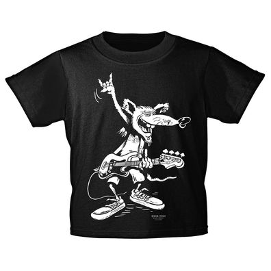 Kinder T-Shirt mit Print - Bass Rat - 12281 schwarz - ROCK YOU© MUSIC SHIRTS - Gr. 9