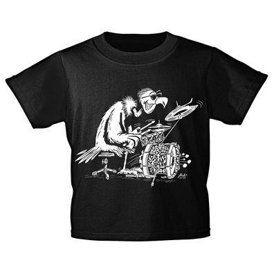 Kinder T-Shirt mit Print - Drum Geier - 12284 - ROCK YOU© MUSIC SHIRTS 110/116