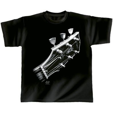 T-Shirt unisex mit Print - Cosmic guitar - von ROCK YOU MUSIC SHIRTS - 10385 schwarz