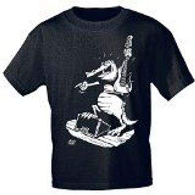 T-Shirt unisex mit Print - Guitar gator - von Rock you Music Shirts - 10530 schwarz -