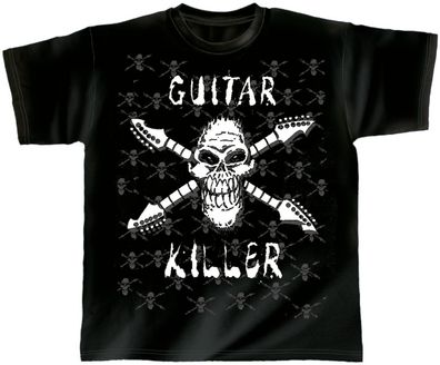 T-Shirt unisex mit Print - Guitar Killer - von ROCK YOU MUSIC SHIRTS - 10409 schwarz
