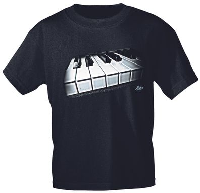 T-Shirt unisex mit Print - Keys Klaviertasten - 10738 schwarz - von ROCK YOU MUSIC SH
