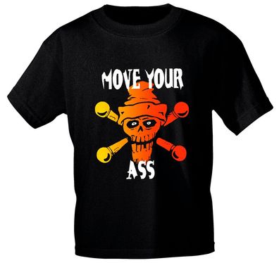 T-Shirt unisex mit Print - Move your Ass - von ROCK YOU MUSIC SHIRTS - 10404 schwarz