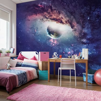 Muralo VINYL Fototapete XXL TAPETE Jugend Kosmos Planet 3D 2821