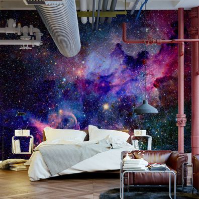 Muralo VINYL Fototapete XXL TAPETE Jugend Kosmos Sterne 3D 2823