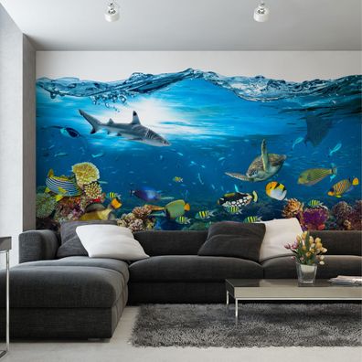 Muralo VINYL Fototapete XXL TAPETE Schlafzimmer Korallenriff Fische 2912