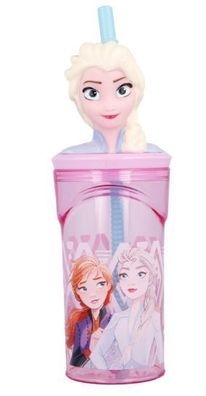 Stor 51066 Disney Frozen Die Eiskönigin, 3D Trinkbecher 360ml Becher Anna Elsa rosa