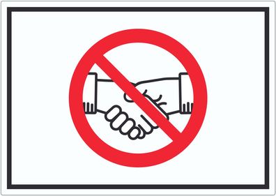 Handschlag verboten Aufkleber kein Händeschütteln Symbol Aufkleber Aufkleber