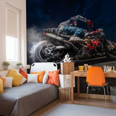 Muralo VINYL Fototapete XXL TAPETE Büro Motorrad schnelles Motorrad 3009