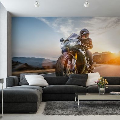 Muralo VINYL Fototapete XXL TAPETE Jugend Motorrad schnell 3D 3026