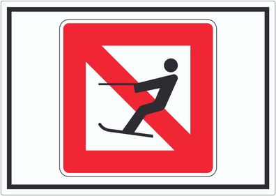 Wasserskilaufen verboten! Symbol Aufkleber